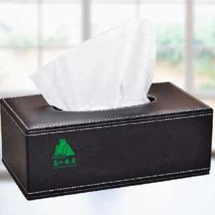家用黑色纸巾盒抽纸盒定制印LOGO茶几客厅车载酒店广告纸抽盒订做