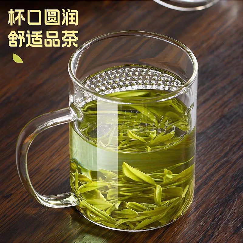 喝绿茶专用玻璃杯子家用过滤茶叶图片