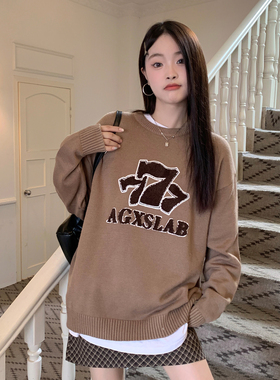 喜士潮社AGXS秋冬新款圆领毛巾绣