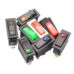 KCD3电锅电热饭锅电炒小船型开关船形电源按钮按压式带灯单刀双掷