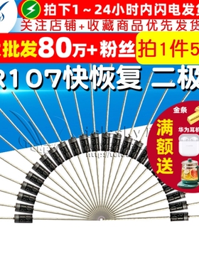 FR107 1A/1000V 直插 DO-41 快恢复 整流二极管 （50个）