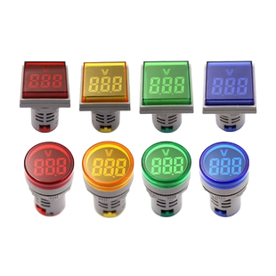 数显指示灯LED电压电流频率表方形数显交流按扭信号灯AD16双显