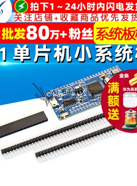 51单片机小系统板 STC89C52RC STC51 STC89开发板 系统板模块