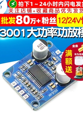 10W/20W/30W大功率功放模块D类数字功放板DY-AP300112V/24V供电