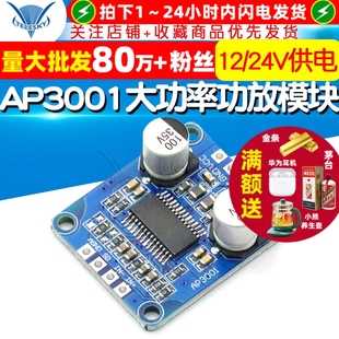 AP300112V 30W大功率功放模块D类数字功放板DY 24V供电 20W 10W
