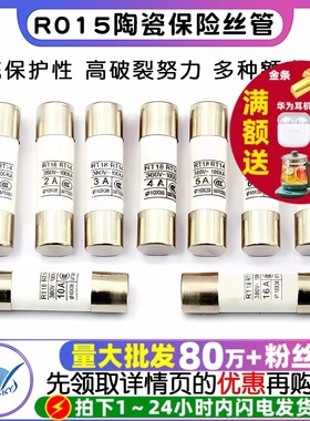 R015熔断器陶瓷保险丝保险管1A 2A 3A 5A 6A 10A 32A安380V-100KA