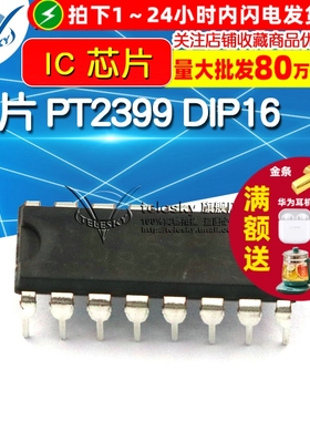 【TELESKY】 PT2399 DIP16 回声处理器 IC 芯片