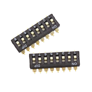 贴片拨码开关 2p 4p 6p 8p位指拨/地址开关黑色脚距2.54MM 1.27MM