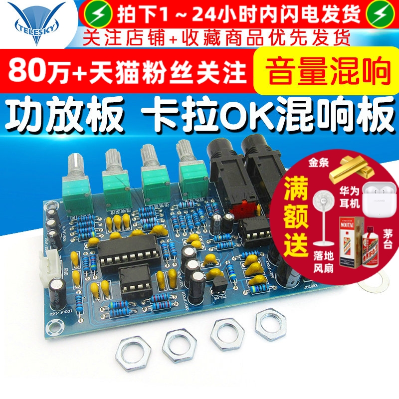 功放板模块 卡拉OK混响板 混响器 麦克风放大板 K歌设备高品质diy