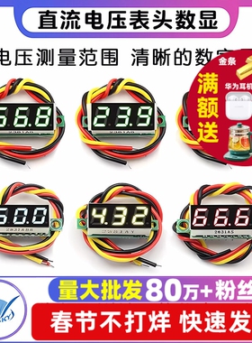 0.28寸三线DC0-100V小数字直流电压表头数显可调电瓶电压表器件
