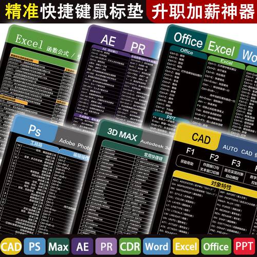 快捷键大全加厚鼠标垫