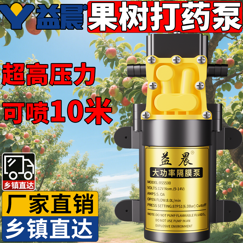 益晨12V电动喷雾器高压水泵