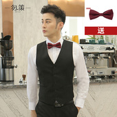 西装 伴郎团礼服三件套 西服马夹酒店工装 马甲男套装 商务休闲修身