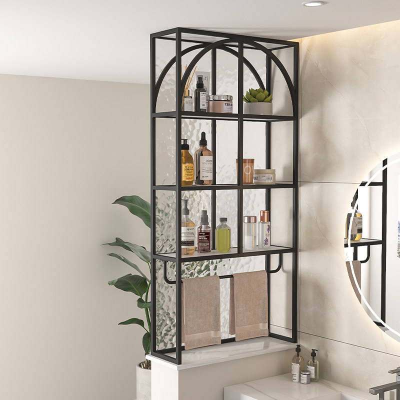 现代简约卫生间半墙屏风柜餐客厅干区洗漱台置物架水波纹隔断定制,住宅家具,座屏,淘宝优惠券,粉丝福利购,淘宝优惠卷