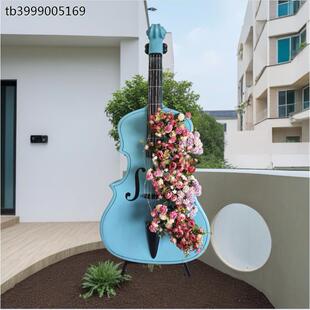 大件户外网红打卡爬拍照大提琴装饰民宿公园花园草坪酒店橱窗布置