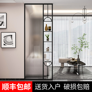 轻奢入户长虹玻璃客厅屏风现代简约干区洗手台半墙隔断办公室定制