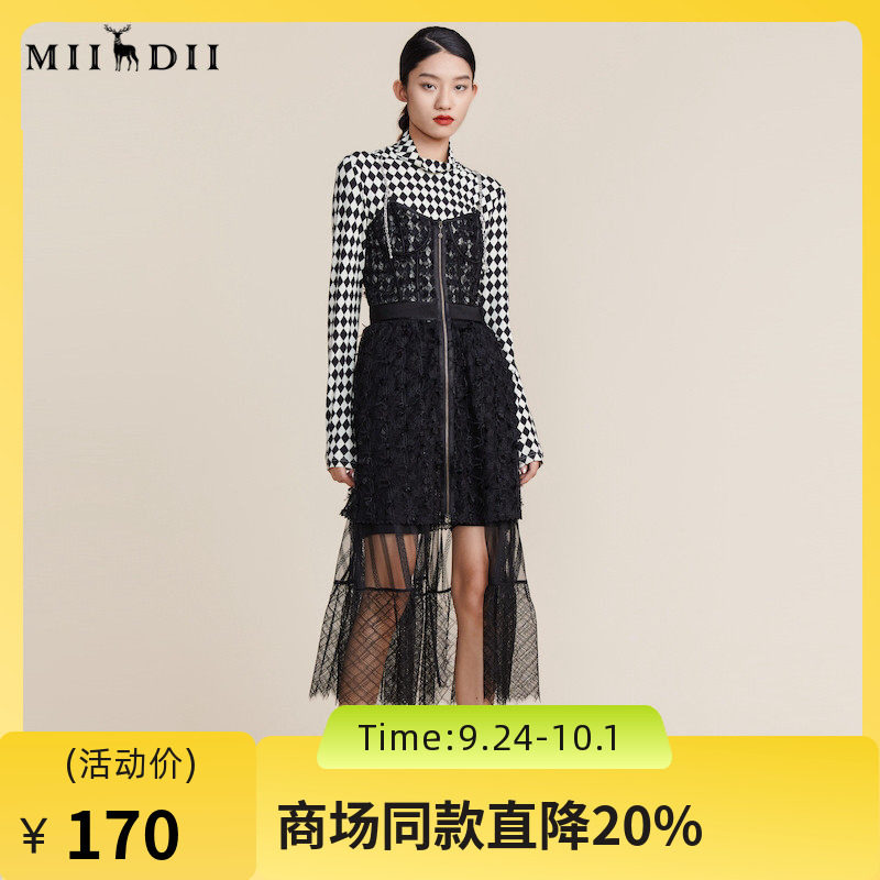 MIIDII谜底2022春秋季新款高端系列胸衣设计蕾丝连衣裙221GL0105图片
