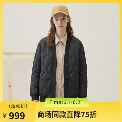谜底短款羽绒服女士2025秋冬新款极简百搭宽松V领鸭绒服257MY8801