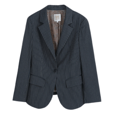 谜底条纹西装外套女2023