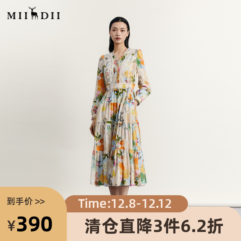 谜底花色连衣裙长袖女20