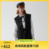 谜底西装 马甲女2025春新品 通勤风双排扣宽松戗驳领马夹251MM0052