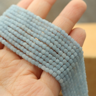 蓝天使石切面DIY方糖散珠子diy手工饰品配件材料串珠