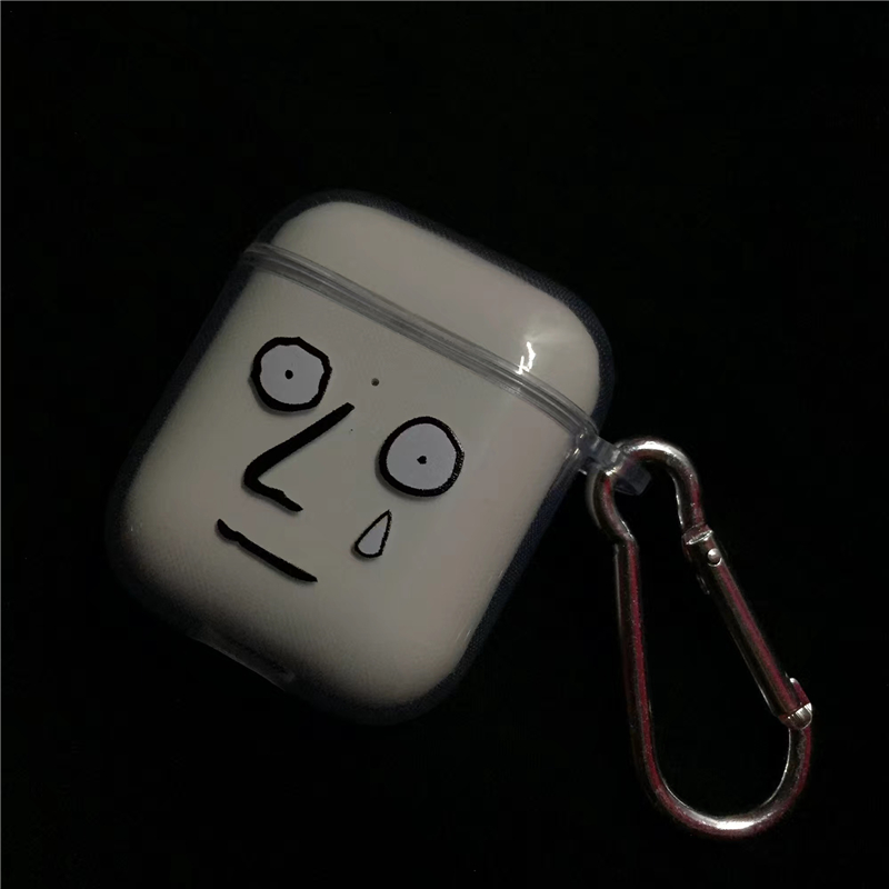 顽电 个性简约表情airpods保护套airpodspro保护壳苹果2代硅胶ipod无线蓝牙耳机airpods二代透明3代软套pro女