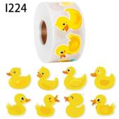 500贴 饰标签贴 卷卡通小黄鸭可爱贴纸diy手账儿童奖励烘焙礼品装