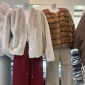 轻奢皮毛一体仿水貂外套女2025冬新款 软糯慵懒V领短款 仿皮草上衣