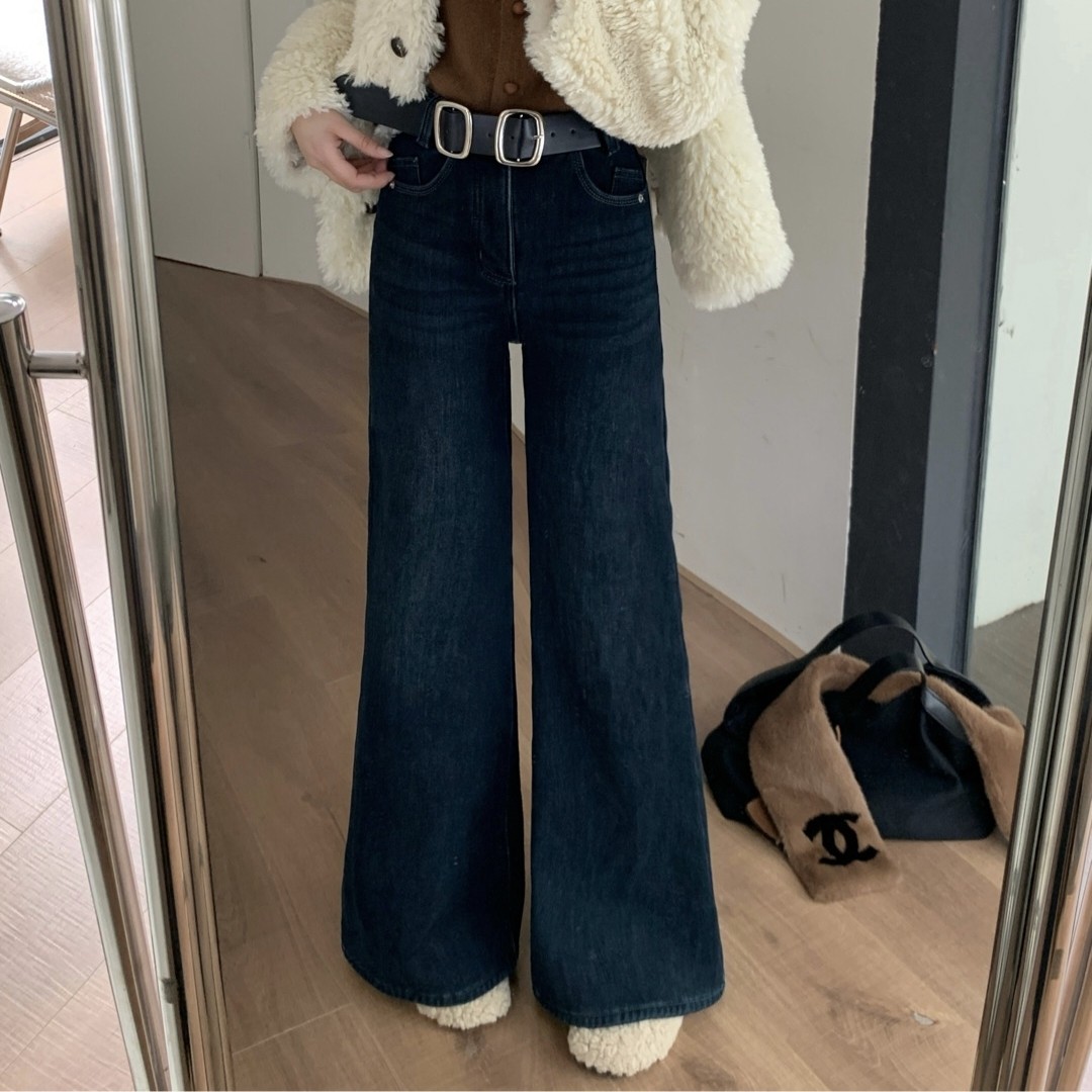 2025冬季新款原创复古秋冬百搭加绒阔腿喇叭牛仔裤女拖地裤长裤,女装/女士精品,休闲裤,淘宝优惠券,粉丝福利购,淘宝优惠卷