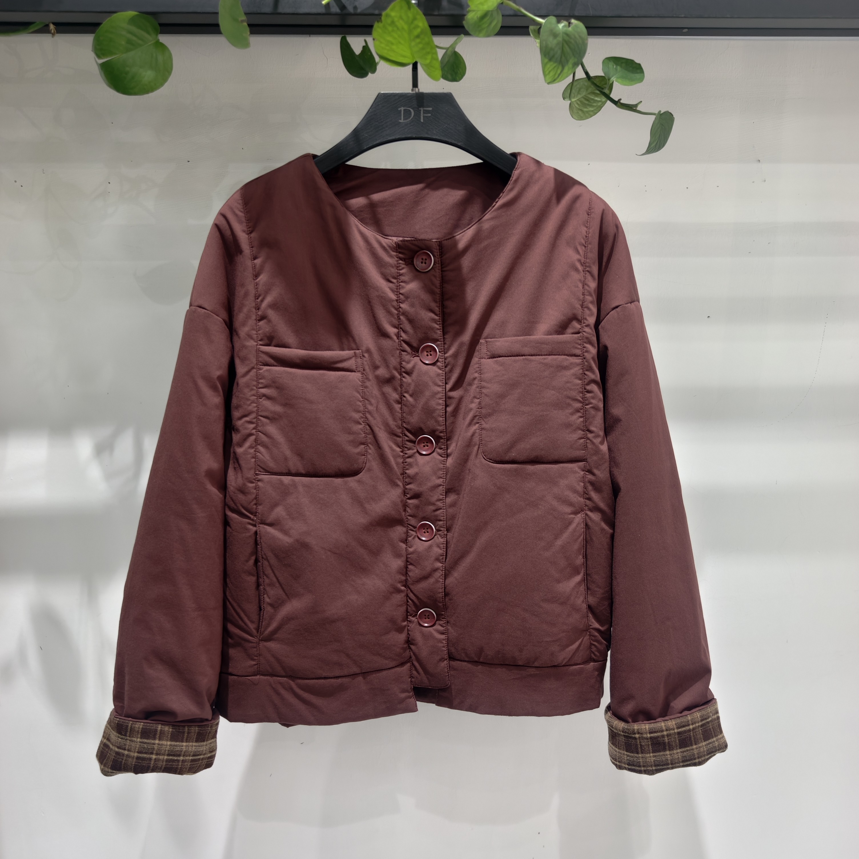 2025新款冬季加棉圆领大口袋棉衣