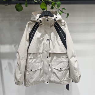 连帽羽绒服冲锋衣女2025冬季宽松加厚中长款白鸭绒外套抽绳收腰潮