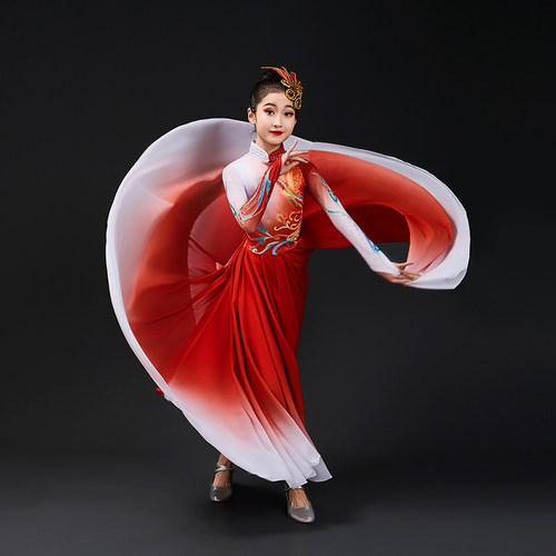 六一学生儿童歌伴舞开场舞大摆裙演出服女童学校表演舞蹈大摆裙