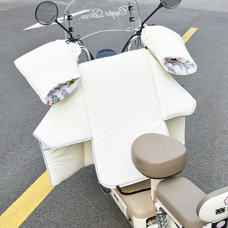 分体款电动车挡风被冬季加绒加厚小型电瓶车防寒pu鲨鱼皮防风保暖