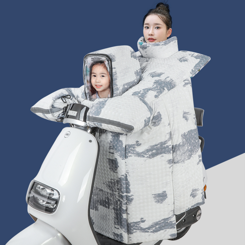 亲子挡风被电动车冬季加绒加厚母子儿童保暖冬款防风防水加大加宽