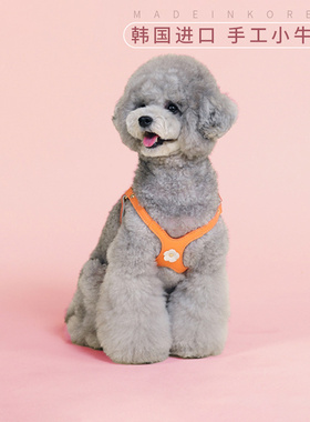 狗狗胸背宠物牵引绳背心式防挣脱小型犬背带夏季溜可爱狗泰迪调节