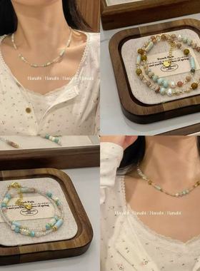 ＜花火商店＞南法阳光海 - 夏日感满满!!天然寿山石串珠项链