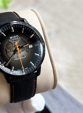 正品瑞士Mido美度指挥官男表自动机械镂空手表M021.407.37.411.00
