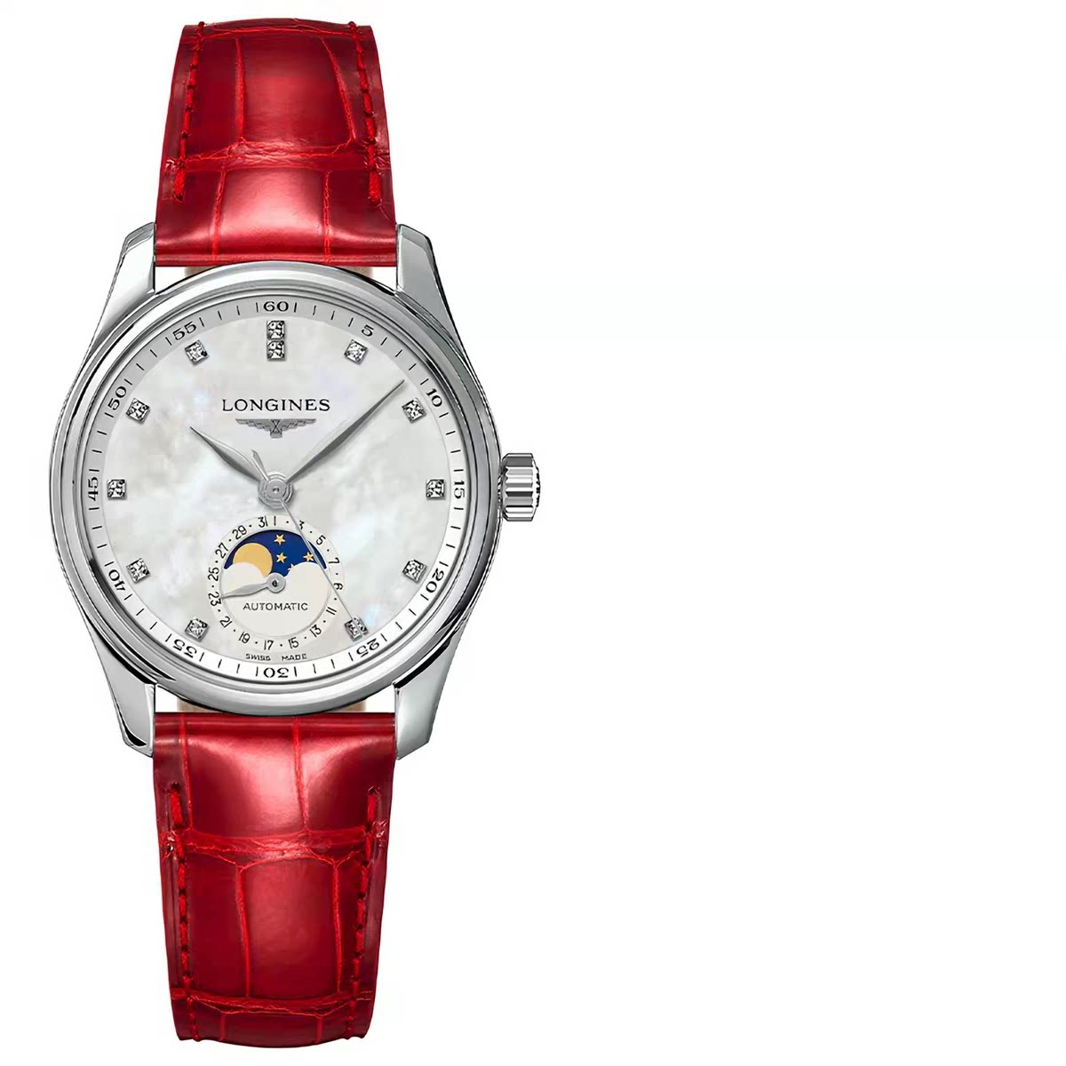 新款Longines浪琴女表名匠系列 月相贝母盘机械手表L2.409.4.87.2