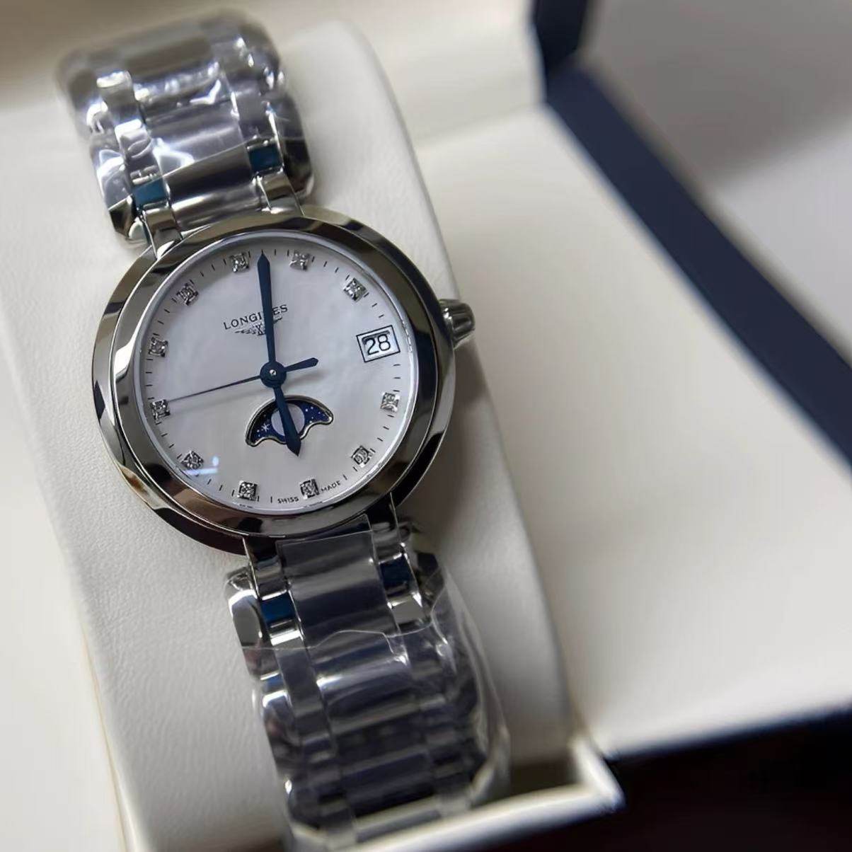 Longines浪琴正品手表新款心月系列月相石英女表L8.115.4.87.6