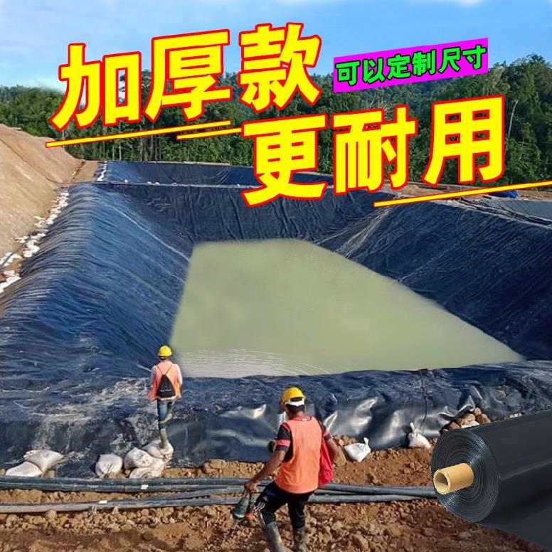 鱼塘地膜防水布防渗聚乙烯膜防水层鱼池盖布养猪场农田平房坡地虾