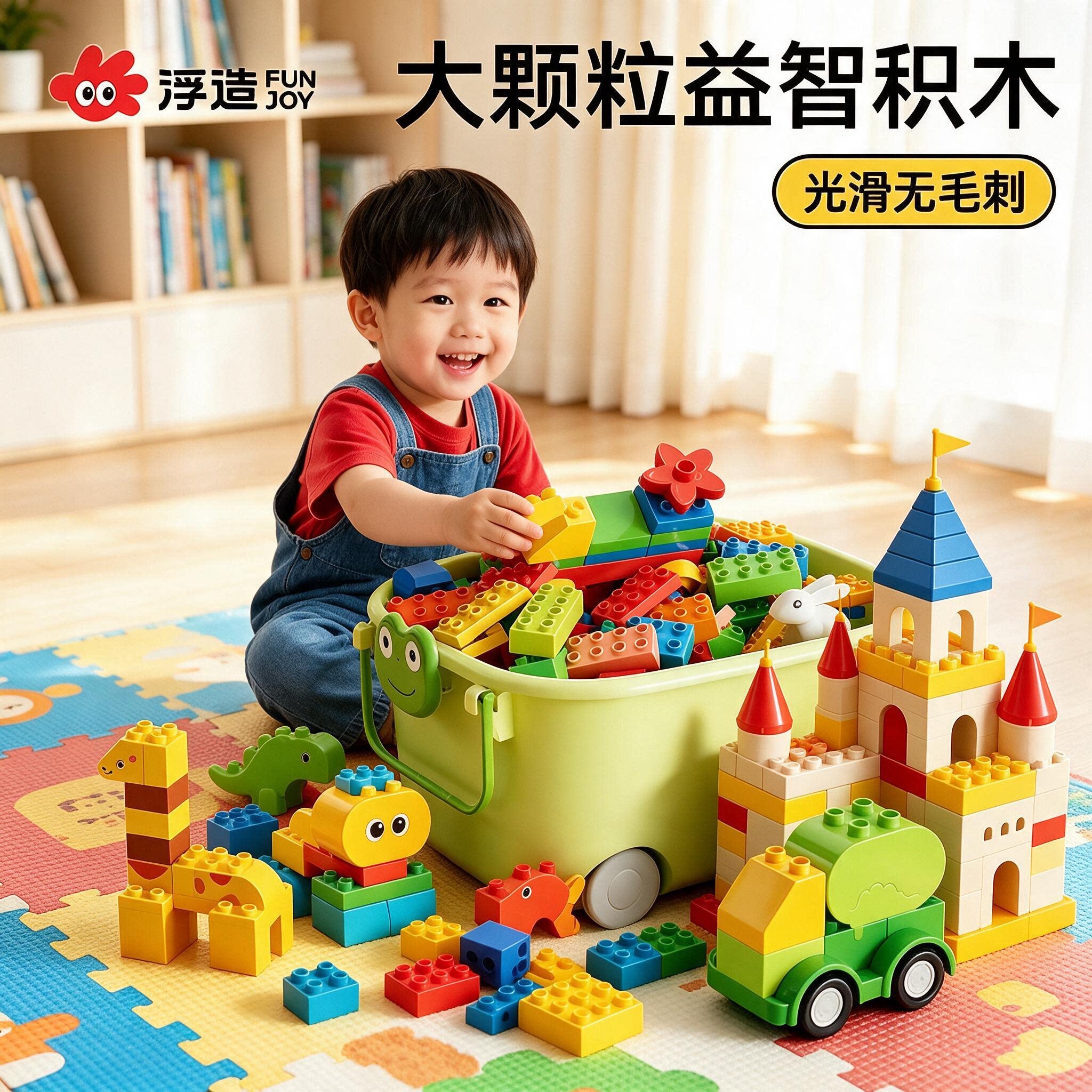 浮造儿童积木玩具拼装大颗粒益智图片