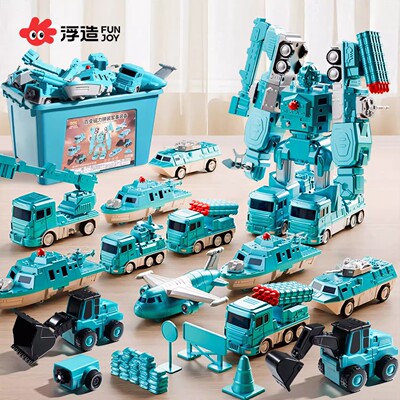 百变磁吸变形机器人合体玩具