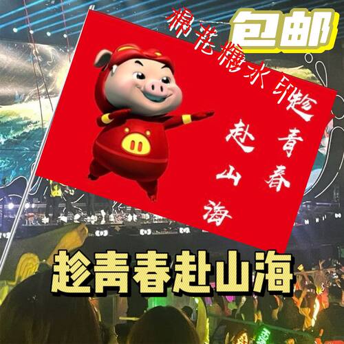猪猪侠旗帜定做男神GG爆旗定制班旗团旗趁年轻赴山海户外爬山大旗