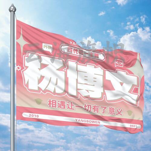 杨博文应援大旗TF明星家族四代杨博文户外演唱会音乐节手持定制旗