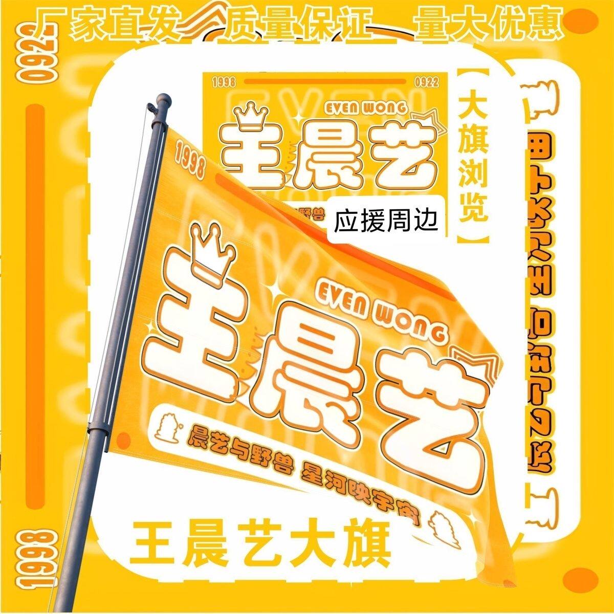 王晨艺大旗明星演唱会王晨艺应援大旗户外打卡音乐节应援旗定制
