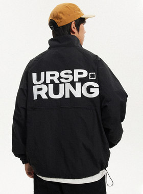 URSPRUNG户外防水轻便冲锋衣中拉链立领可折叠收纳夹克外套男UUNG