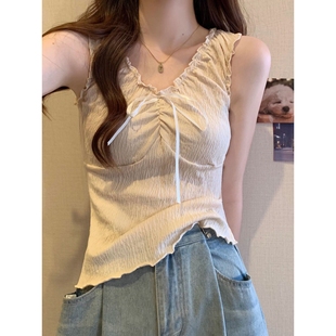 tank木耳边蝴蝶结系带无袖 Blair 内搭背心bm上衣吊带 BM女装 OOTD