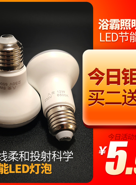 浴霸中间照明灯泡40W浴霸照明灯泡LED3W5W7W9W防水防爆E27R63节能