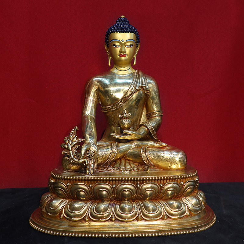 释迦牟尼佛像鎏金工艺10寸32cm